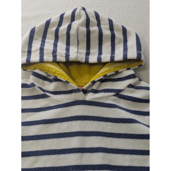 Mini Boden Hooded Terry Dress Blue Striped Floral 6-7Y Girls Cover-Up - Picture 5 of 10